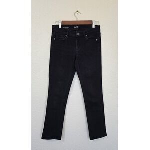 Ann Taylor Loft Modern Straight Petite Jeans Size 26 Women's Black Denim